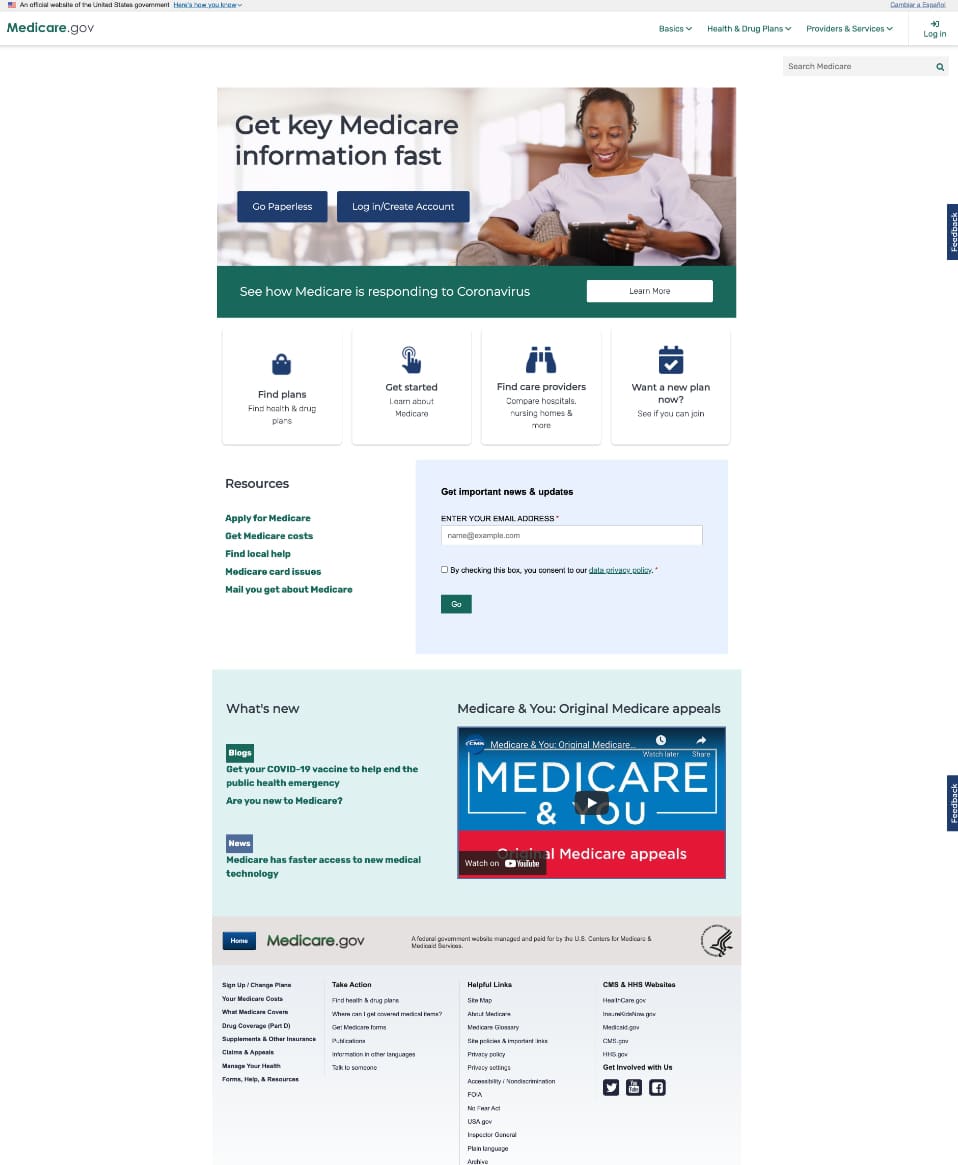 Visit the Medicare.gov website
