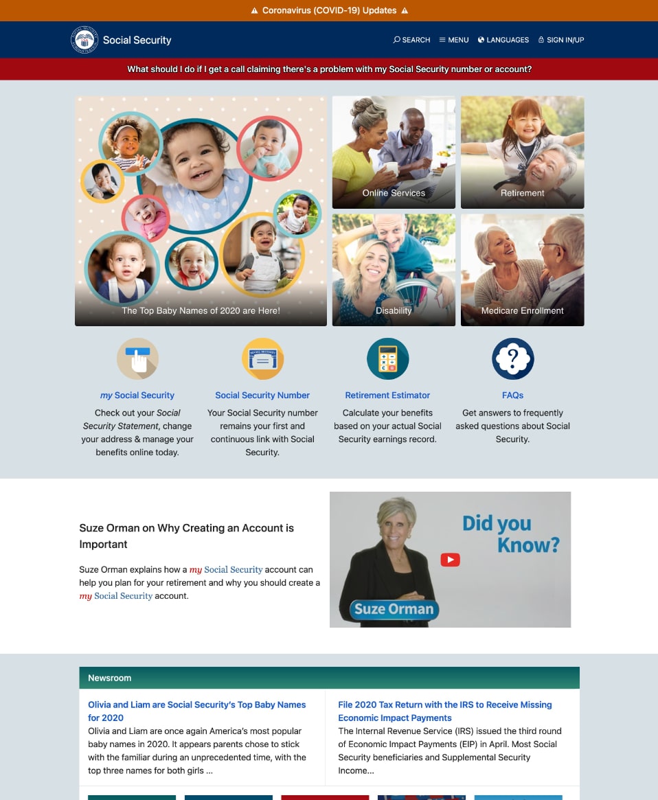 Visit the Social Security Administration website